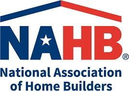 National Association of Home Builders logo with blue and red letters and a white star