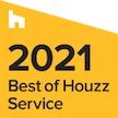 2021 Best of Service award badge in yellow and black